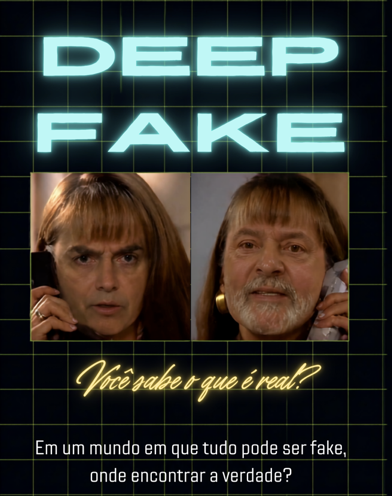 Rostos digitais representando deepfakes